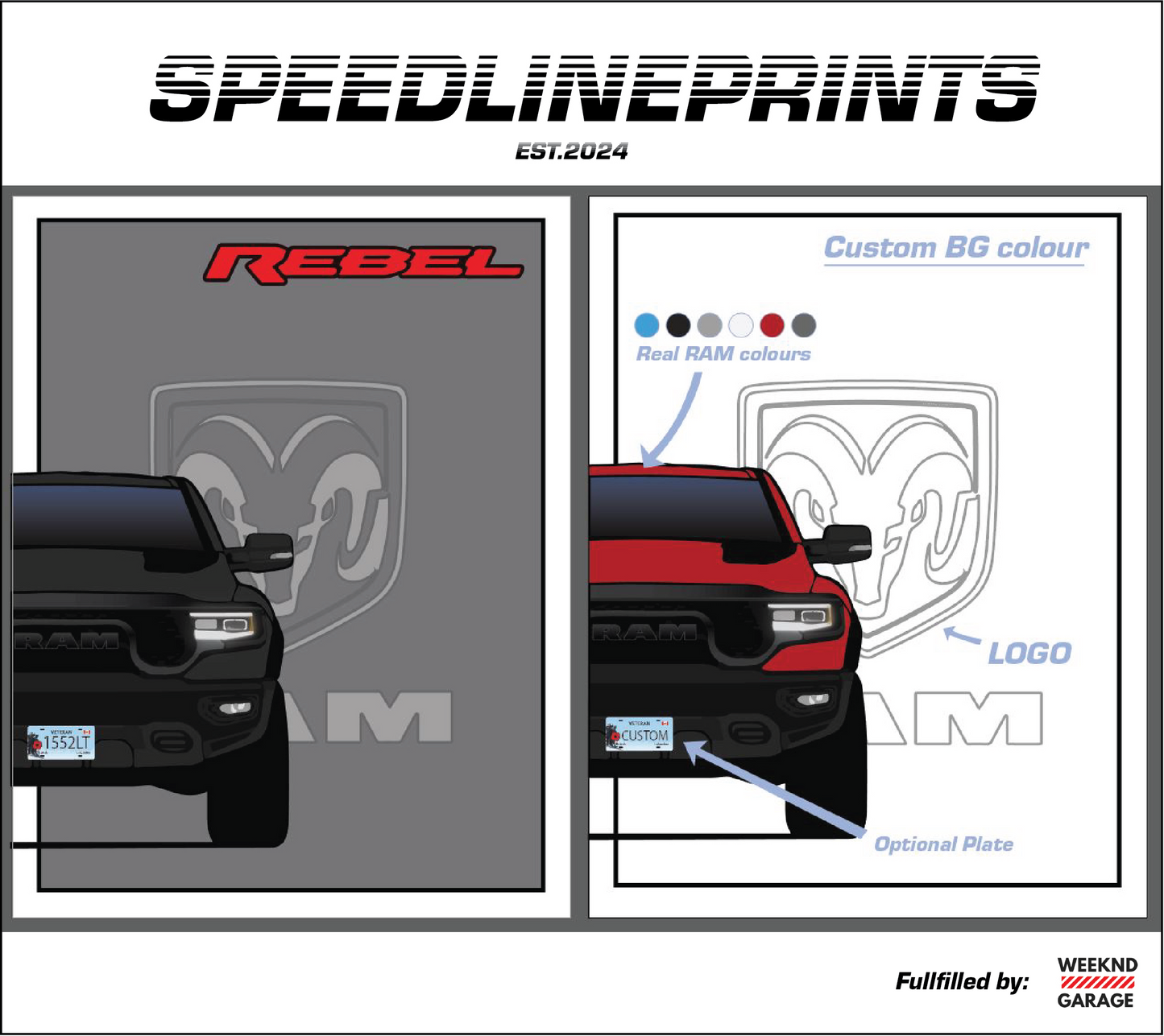 WEEKND Garage X Speedline-Prints "RAM" Premium Custom Art Print